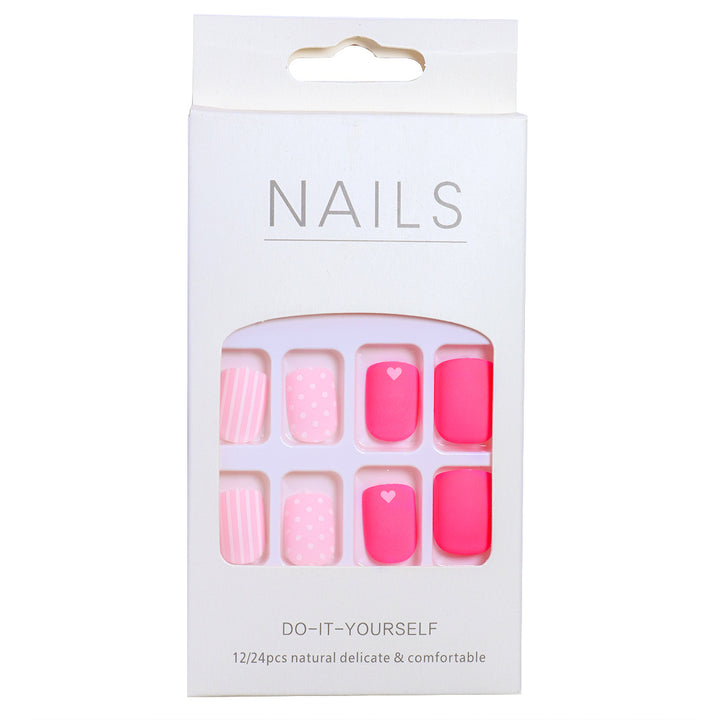 Artistic Press-On Nail Set with Charming Patterns Stornfield