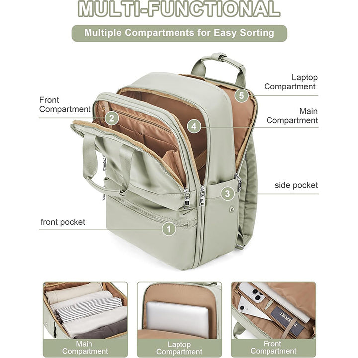 Travel backpack with integrated laptop compartment and organizer Stornfield