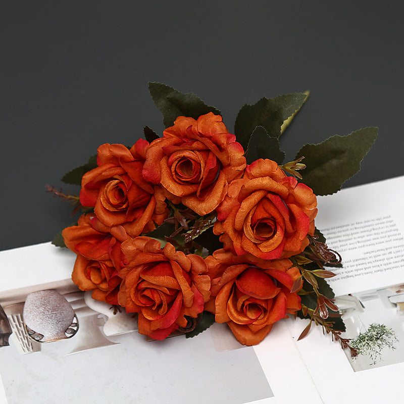 Decorative Faux Rose Bouquet for Indoor Display