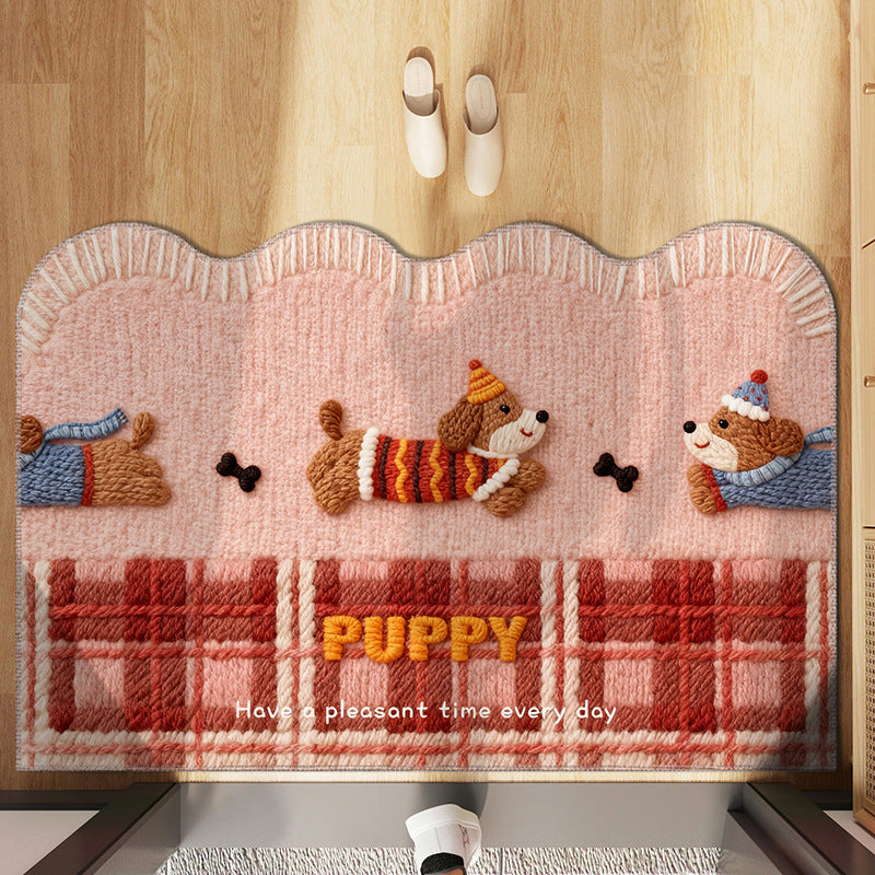 Dog Theme Cozy Doormat