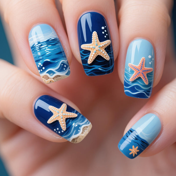 Artificial Nail Design Set with Maritime Motif Stornfield