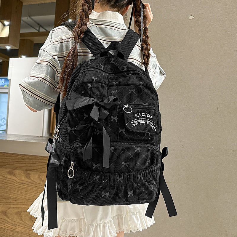 Quilted Bow-Embellished Backpack Stornfield
