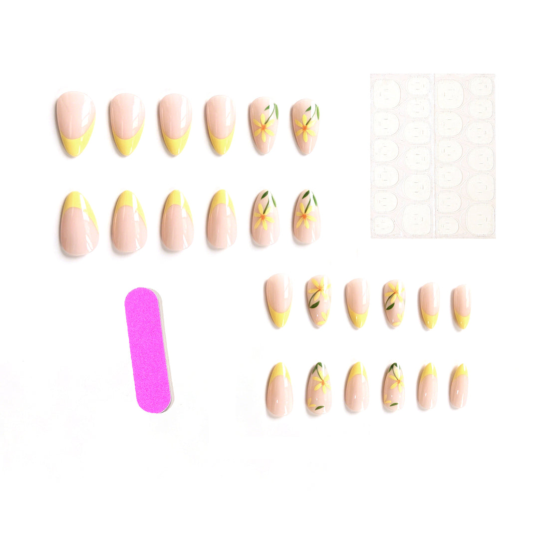 Floral French Tip Nail Art Stornfield