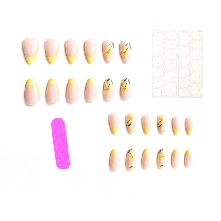 Floral French Tip Nail Art Stornfield