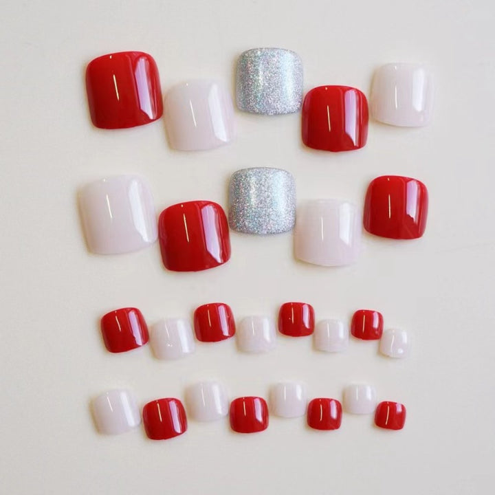 Elegant Press-On Toenail Art Set Stornfield