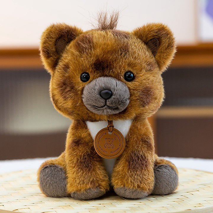Plush Sitting Lion Cub Collectible with Embroidered Face and Hanging Medallion Stornfield