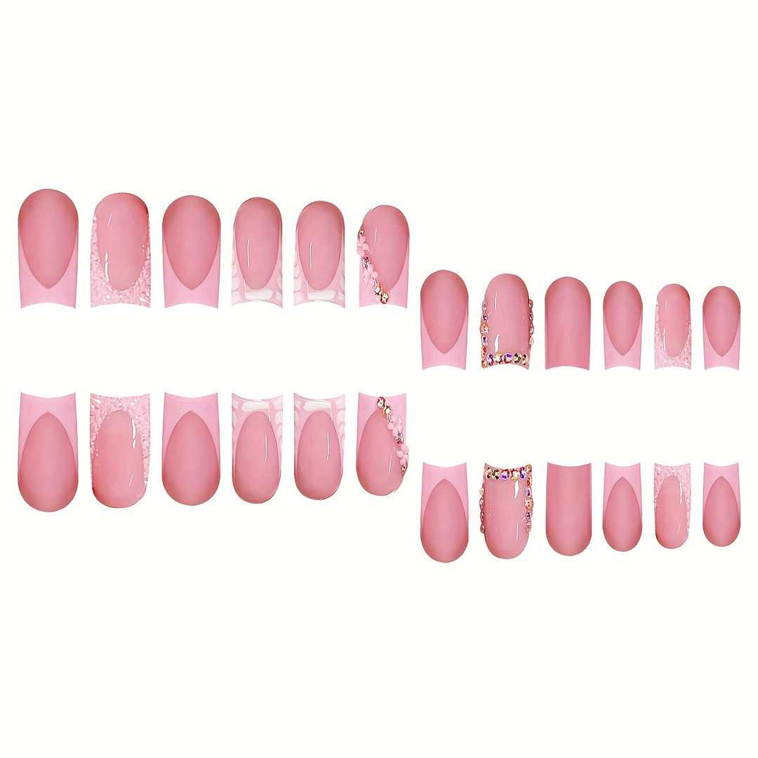 Decorative Press-On Nails with Rhinestone Accents Stornfield