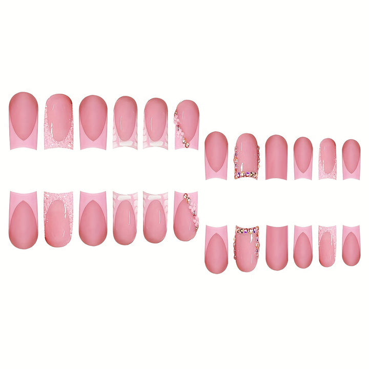 Decorative Press-On Nails with Rhinestone Accents Stornfield