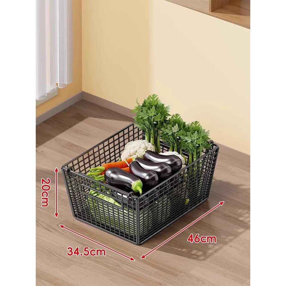 Vertical Mesh Countertop Produce and Pantry Organizer with Two-Tier Shelf and Tall Herb Compartment