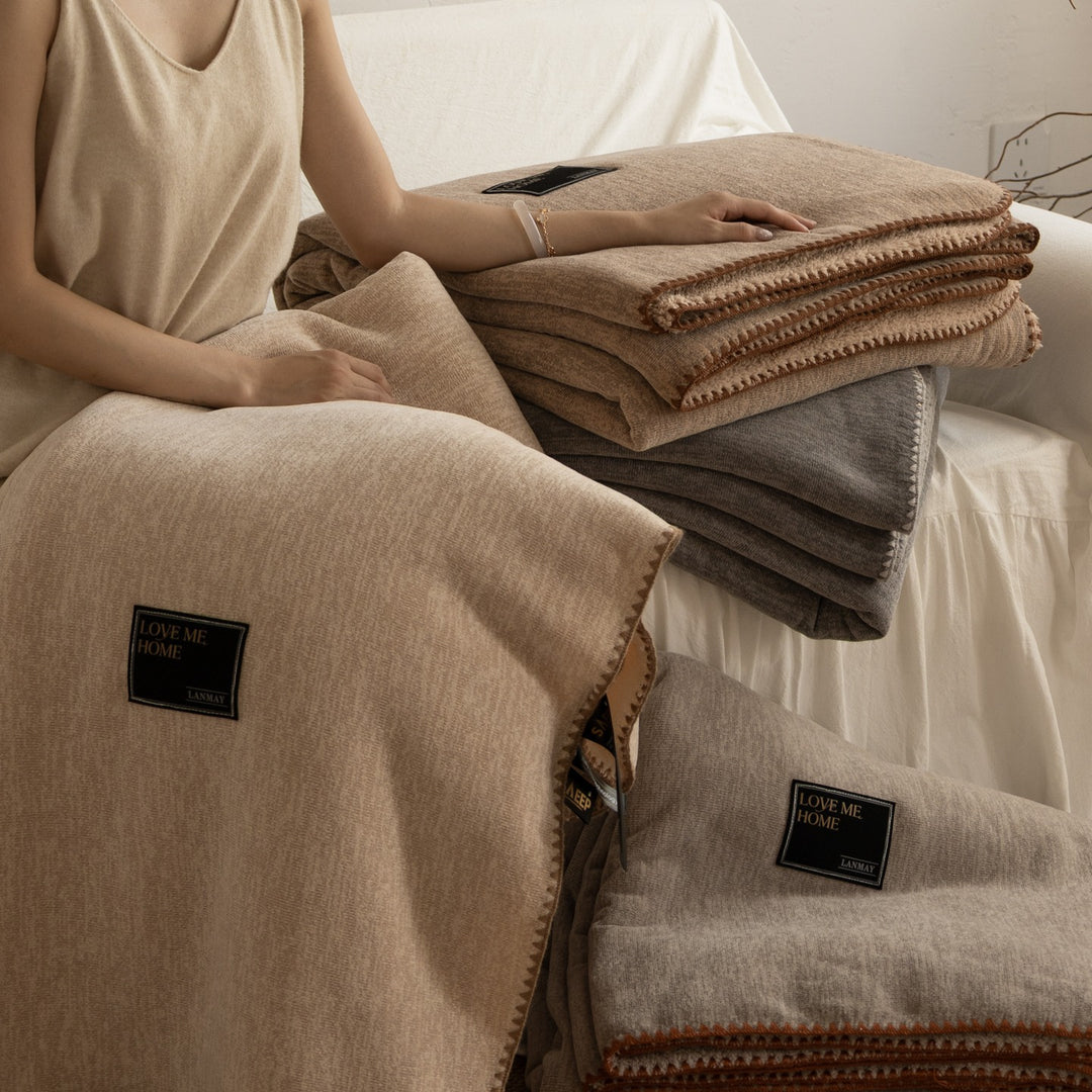 Luxe Reversible Sherpa Fleece Throw Blanket