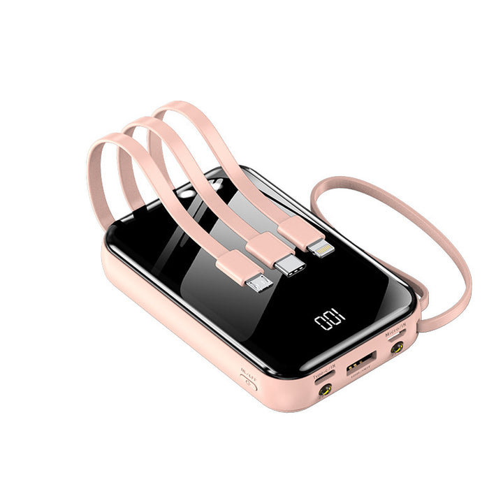 Portable power bank with integrated charging cables and digital display Stornfield