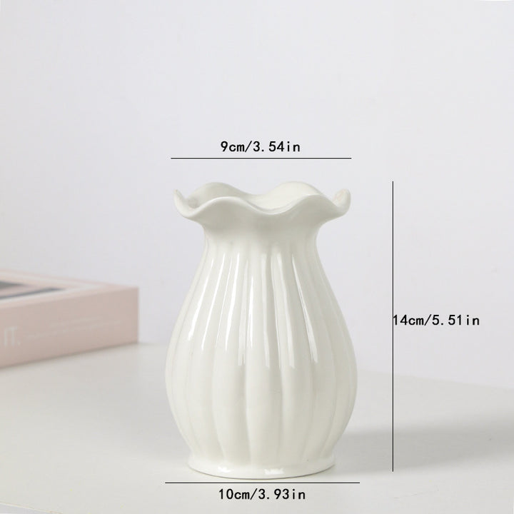 Ribbed Ceramic Flower Vase Stornfeild