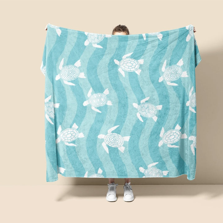 Plush Turtle-Themed Throw Blanket