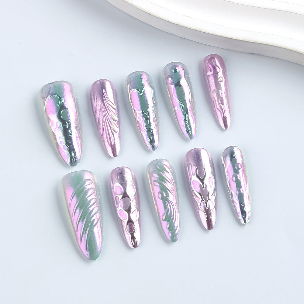 Artistic Metallic Gel Nail Art Design Stornfield