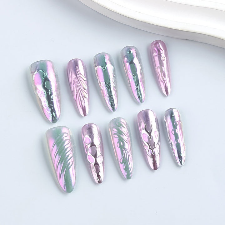 Artistic Metallic Gel Nail Art Design Stornfield