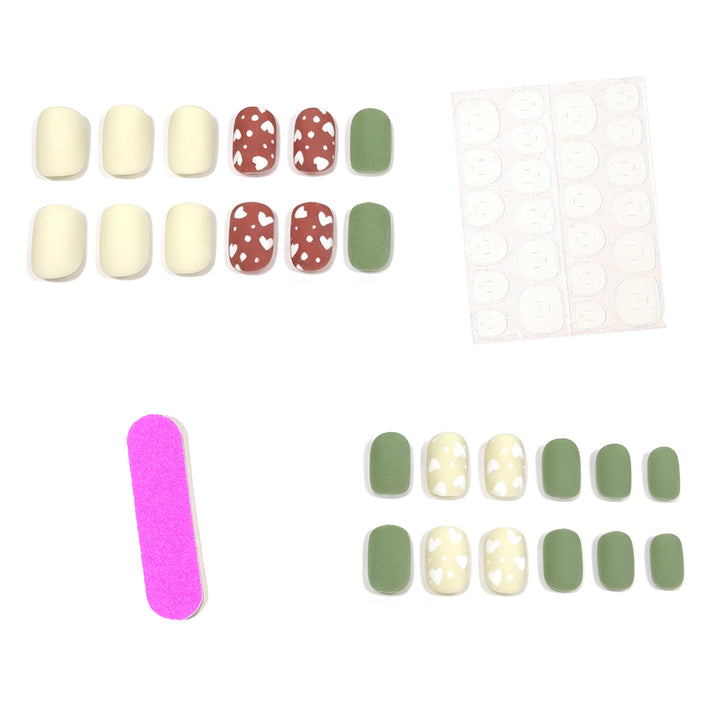 Artistic Heart-Embellished Nail Art Set Stornfield