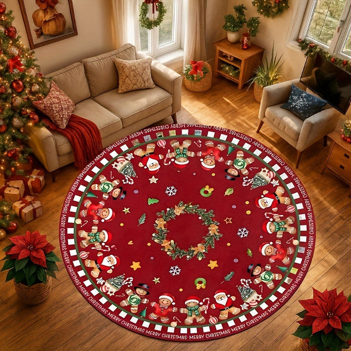 Holiday-Themed Round Area Rug
