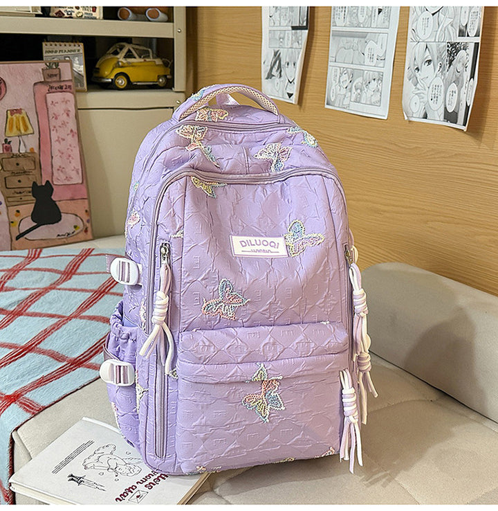 Floral Embroidered Durable School Backpack Stornfield