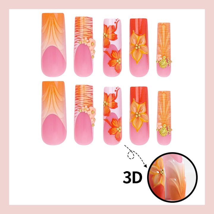 Nail set with floral and fruity decorations Stornfield