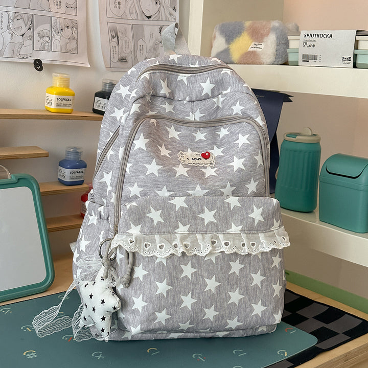 Trendy Star-Print School Backpack Stornfield