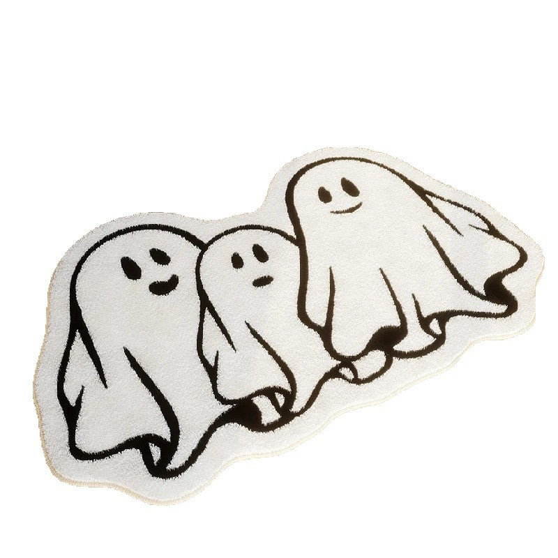 Ghost-Themed Plush Bath Mat Stornfield