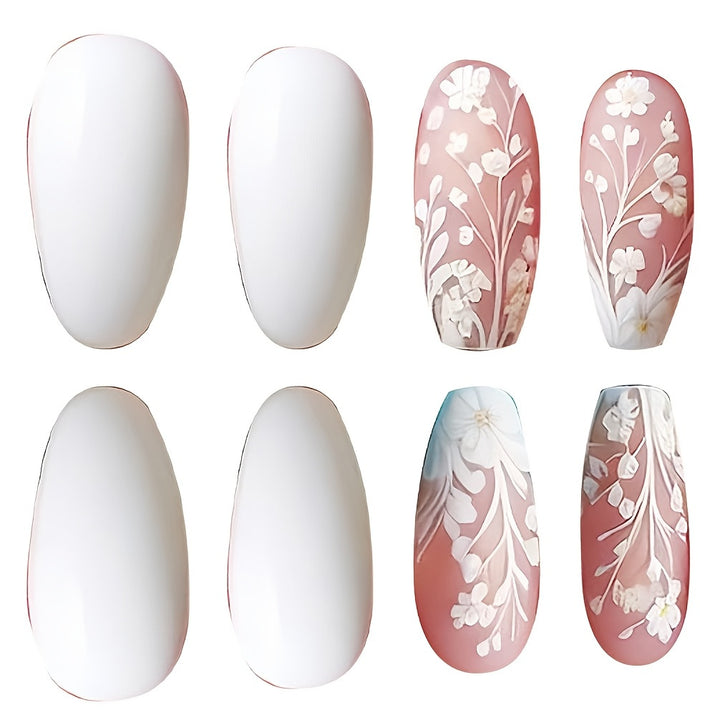 Elegant Flower Art Press-On Nail Set Stornfield