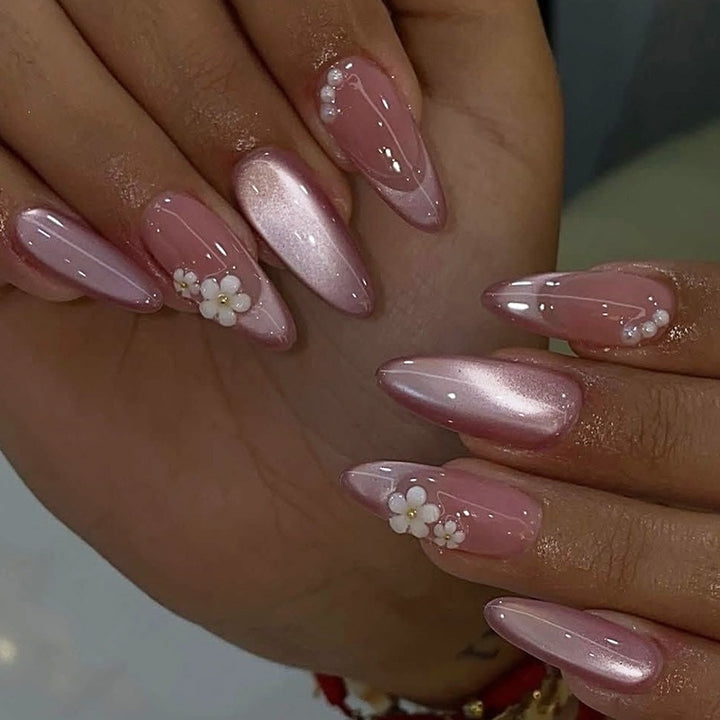 Nail art set with elegant floral designs Stornfield