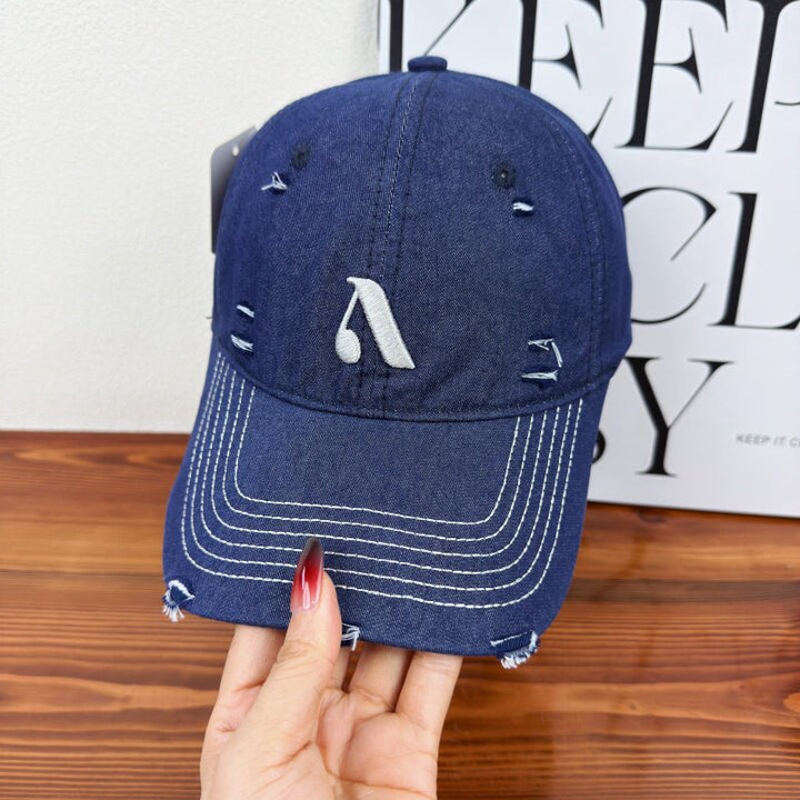 Men's Distressed Denim Style Cap Stornfield