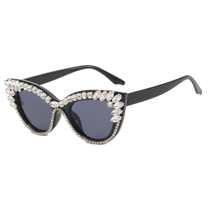 Ladies Glamorous Cat-Eye Sunglasses with Extravagant Crystal Decoration Stornfield