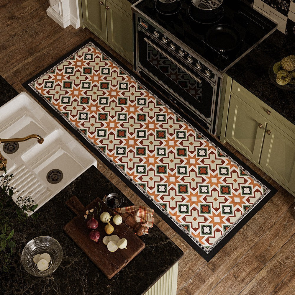 Floral Pattern Kitchen Runner Mat for Home