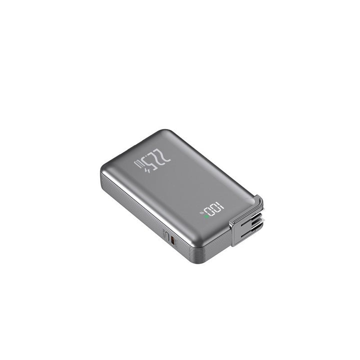 Slim Powerbank with Integrated Charging Cables and Digital Display Stornfield