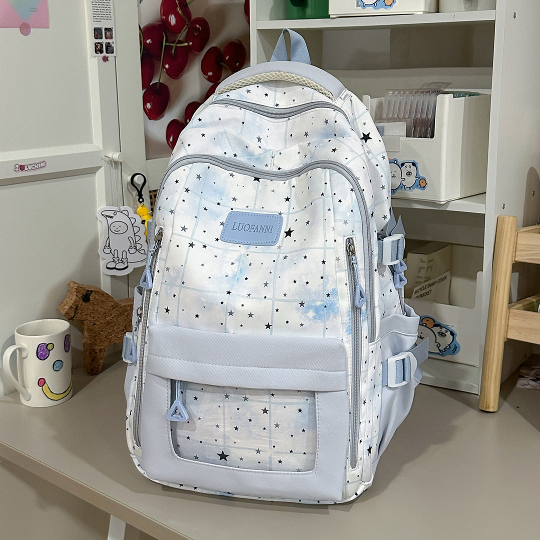 Star-Patterned Multi-Compartment Backpack Stornfield