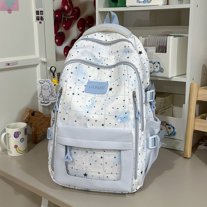 Star-Patterned Multi-Compartment Backpack Stornfield