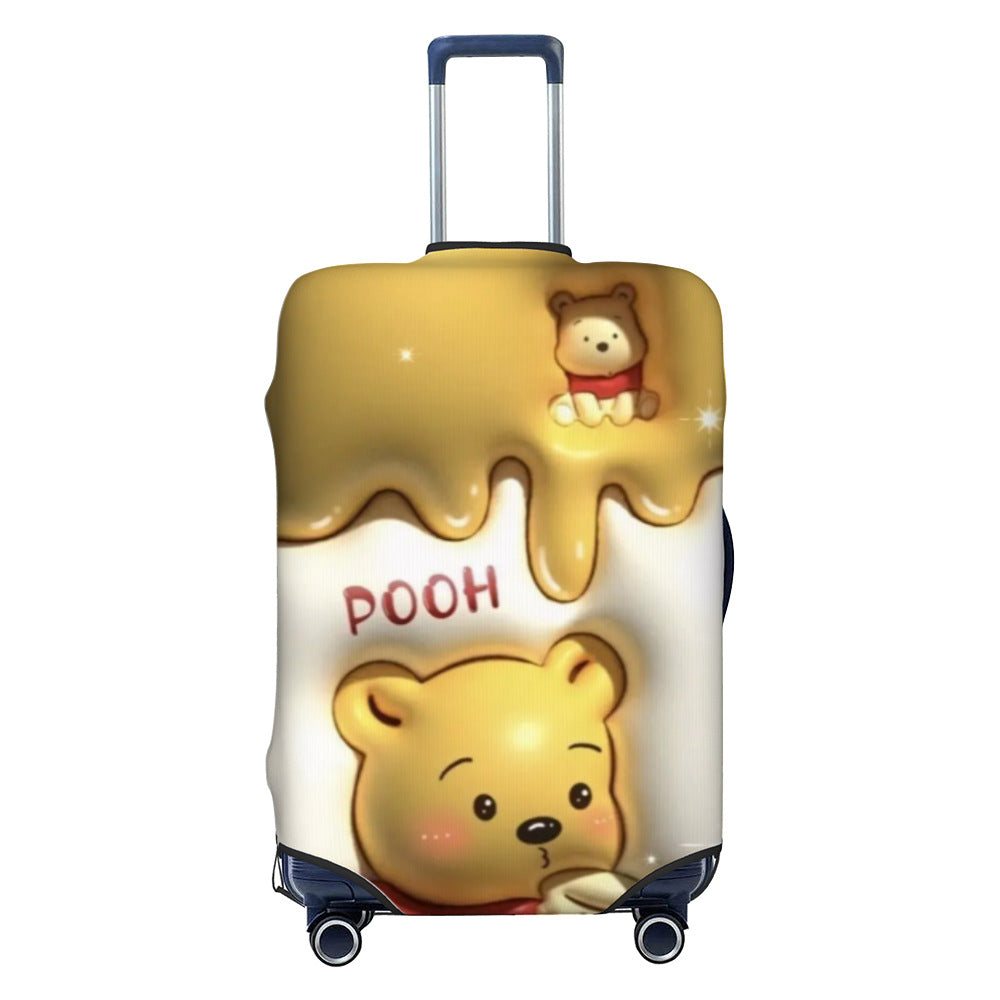 Unisex stretchable suitcase cover with impressionist landscape print and zipper for trolley with swivel wheels Stornfield