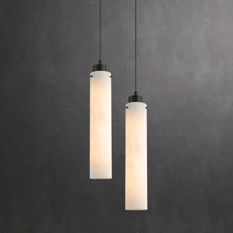 Modern Marble Cylinder Pendant Light