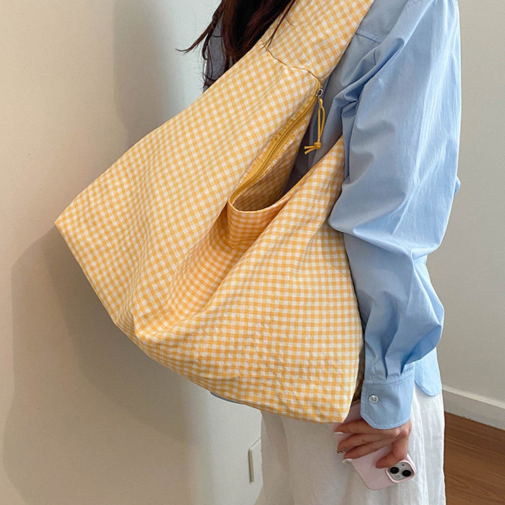 WoGingham Print Slouchy Shoulder Bag Stornfield