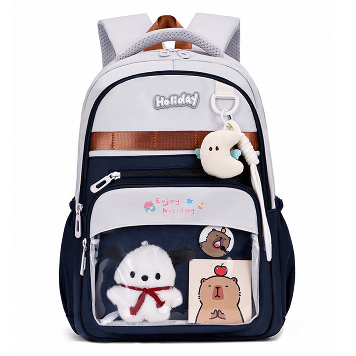 Playful school backpack with transparent compartment and creative accents Stornfield