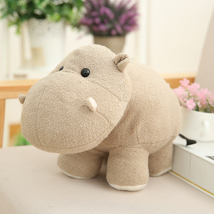 Plush Hippo Cuddle Pillow with Weighted Core and Ultra-Soft Microfleece Cover Stornfield