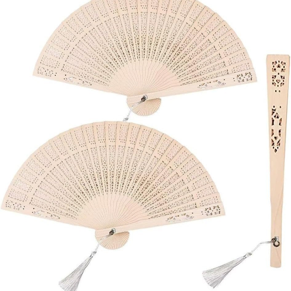 Ladies decorative and high-quality hand fan made of filigree wood Stornfield