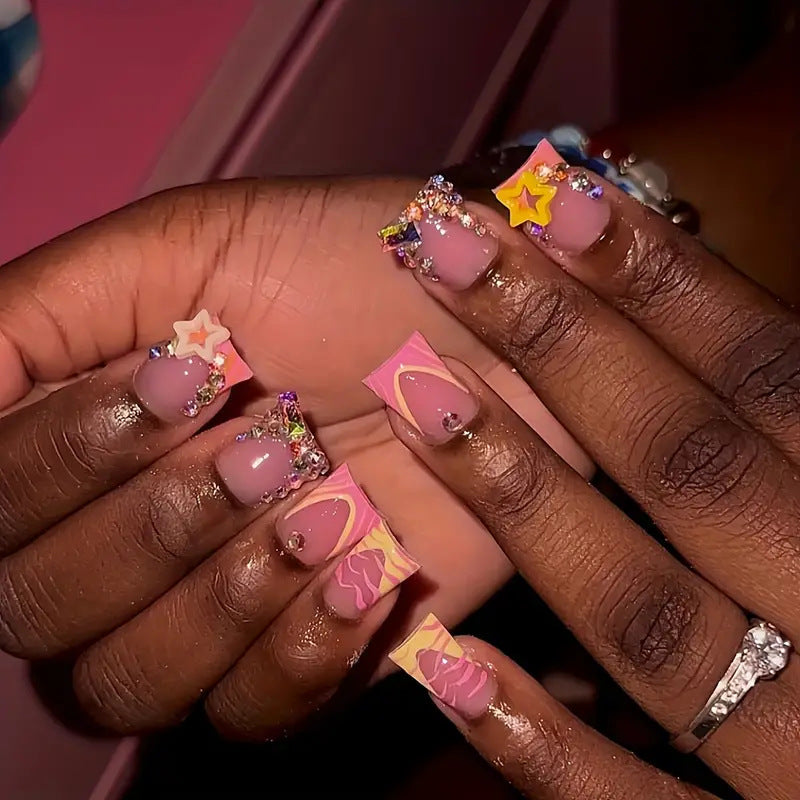 Decorative 3D Themed Press-On Nail Art Stornfield