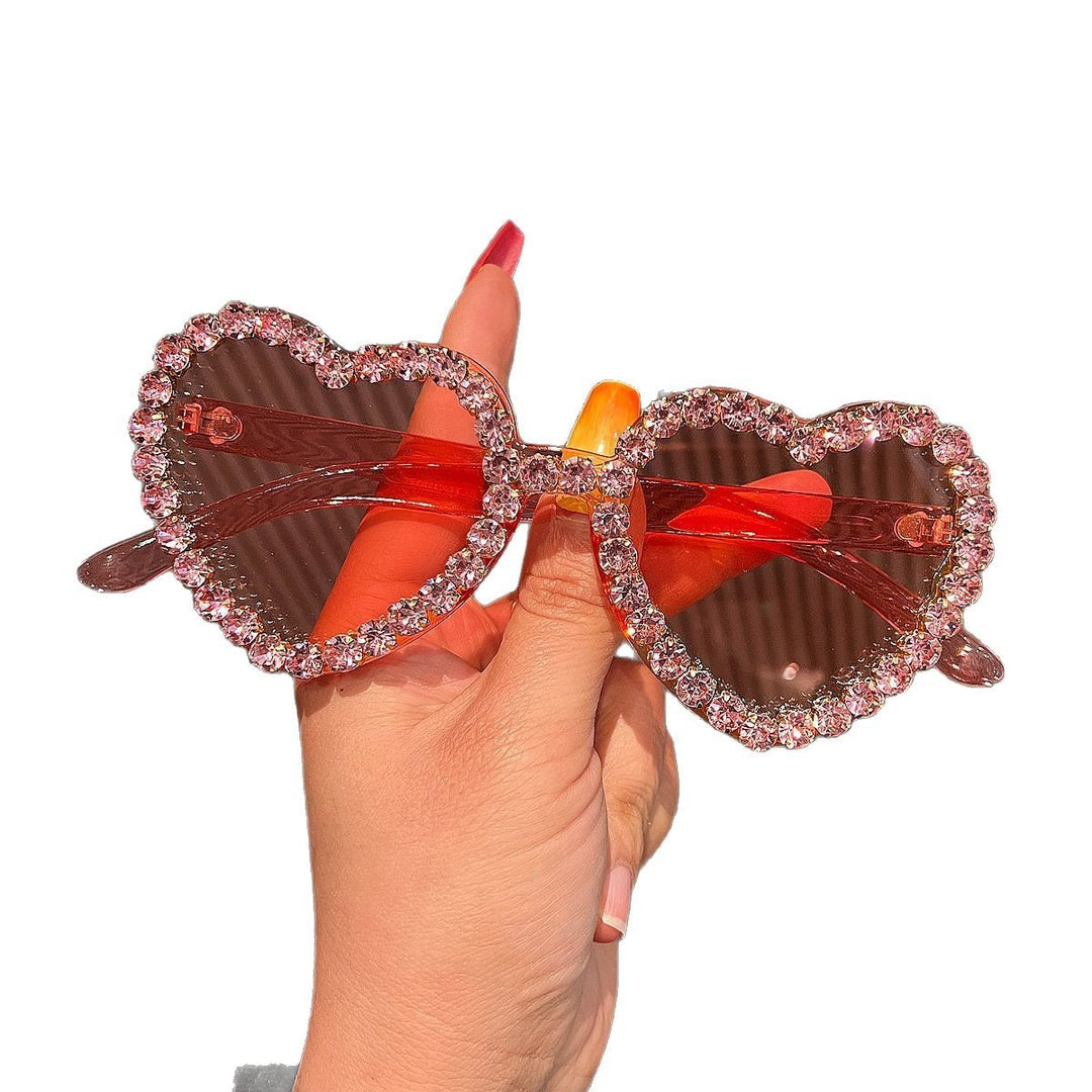 Women's Heart-Shaped Sunglasses with Rhinestone Decoration Stornfield