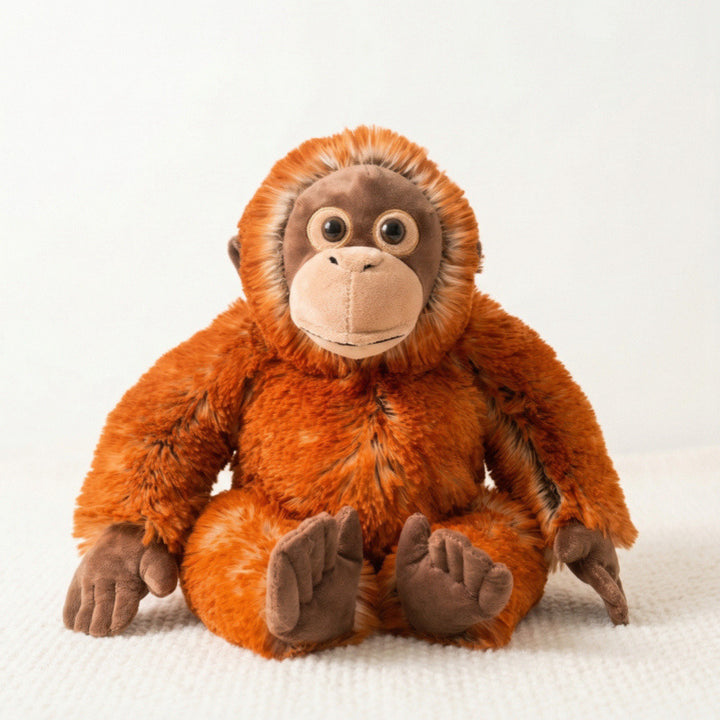 Plush Sitting Gorilla Toy with Long Faux Fur and Soft Bean-Fill Stornfield