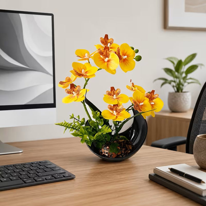 Lifelike Orchid Flower Display