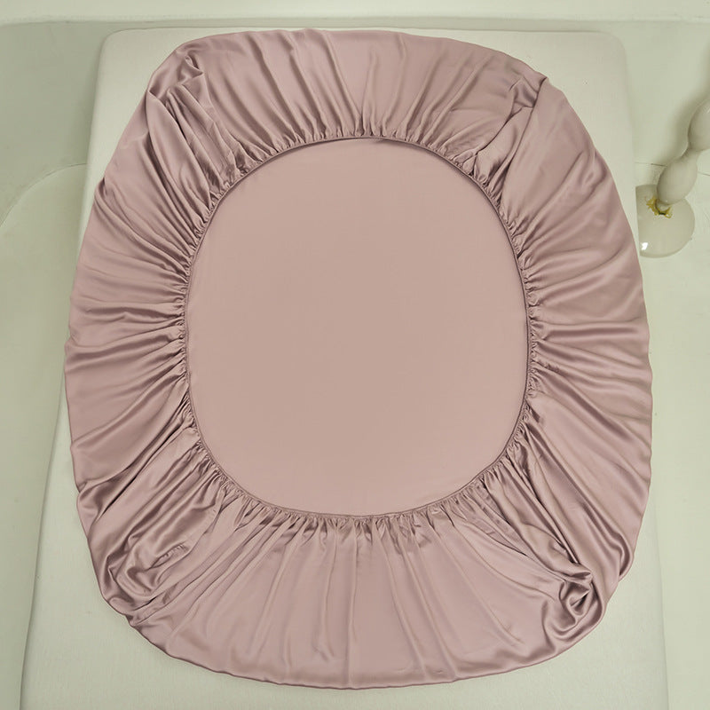 Silky satin fitted sheet set with extra deep pocket and pillowcases