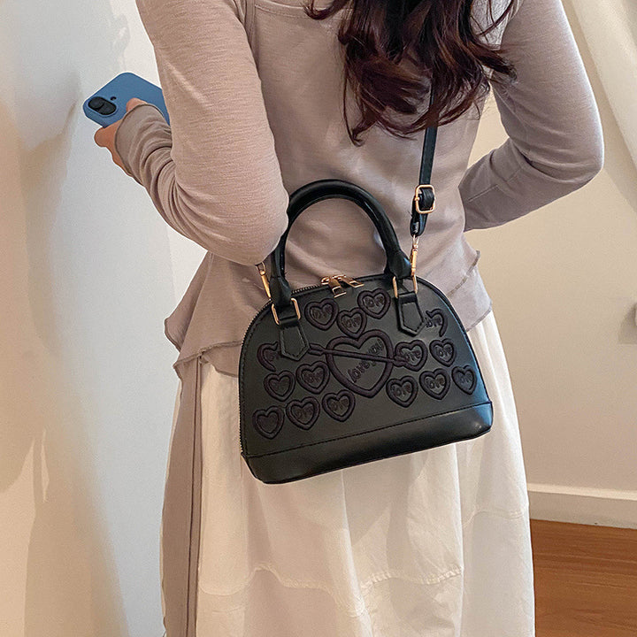 Heart-Embellished Mini Handbag