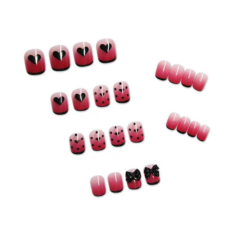 Heart and Bow-Themed Press-On Nail Set