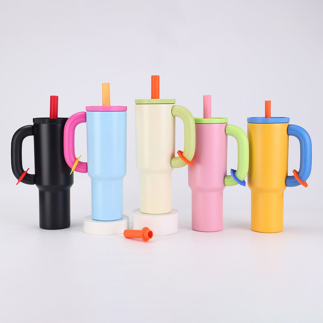 Ladies stylish insulated cup with straw Stornfield