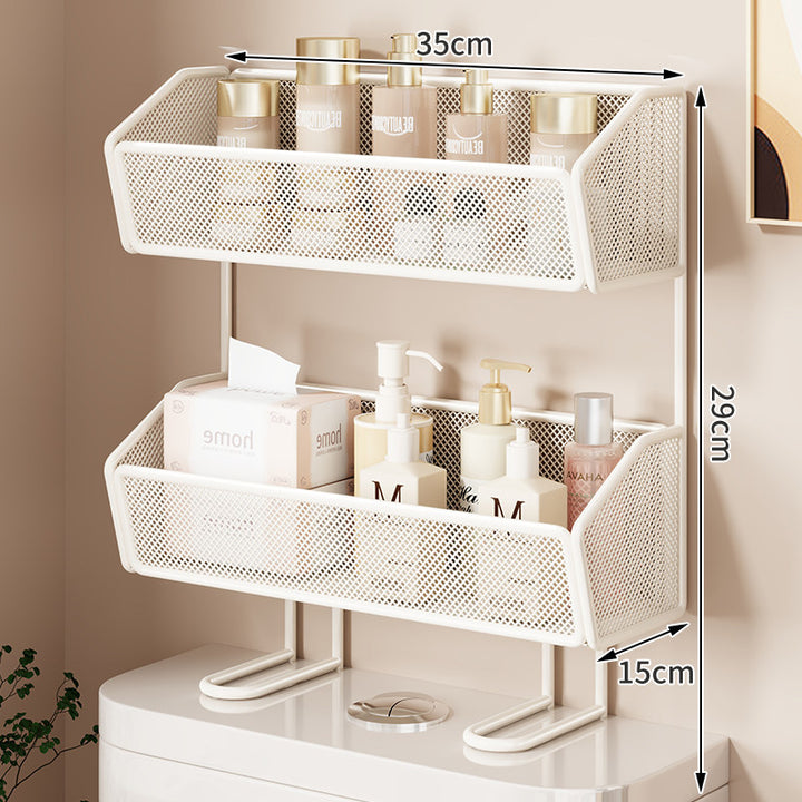 Two-Tier Mesh Countertop Vanity Organizer Shelf with Elevated Support Legs