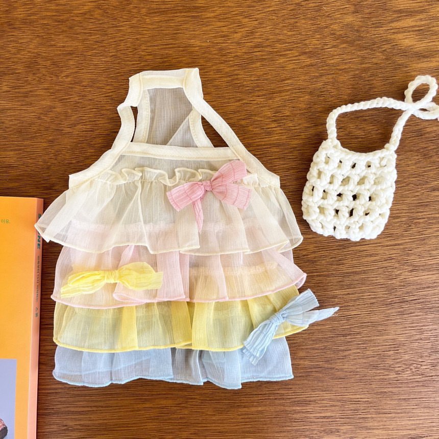 Layered Sheer Tulle Harness Tutu Skirt with Satin  Accent