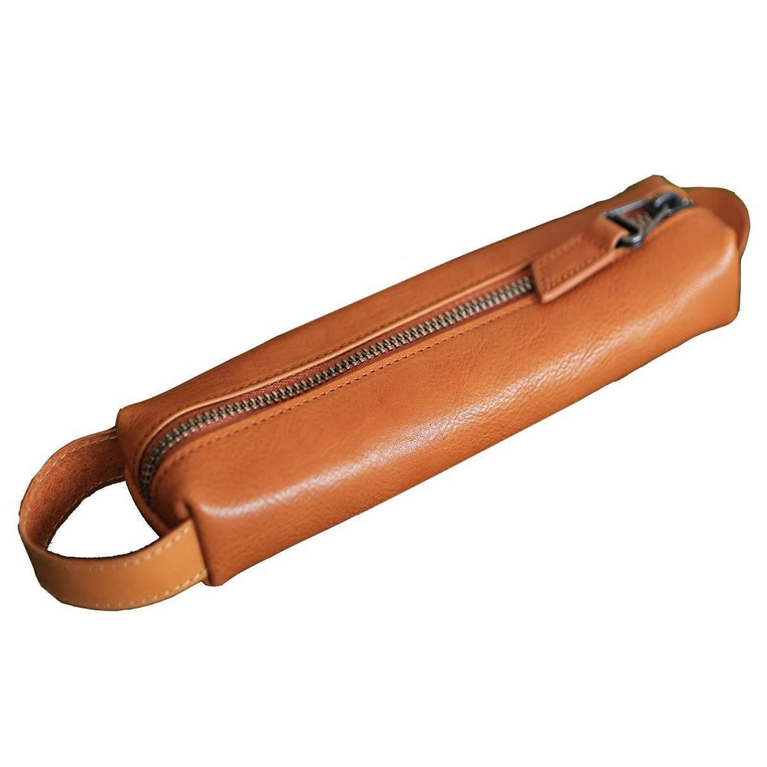 Stylish Zippered Leather Pencil Case Stornfield